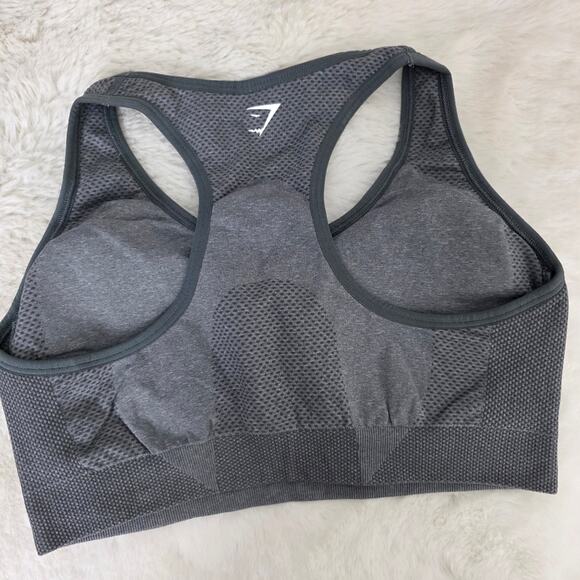 Gymshark Gray Racerback Seamless Padded Sports Bra - Picture 4 of 9